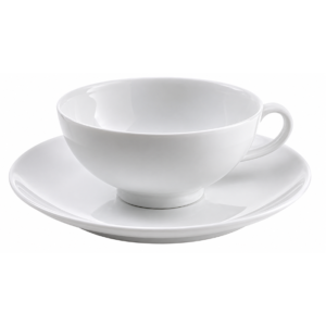 porcelanasta čajna skodelica s podstavkom, 250 ml.